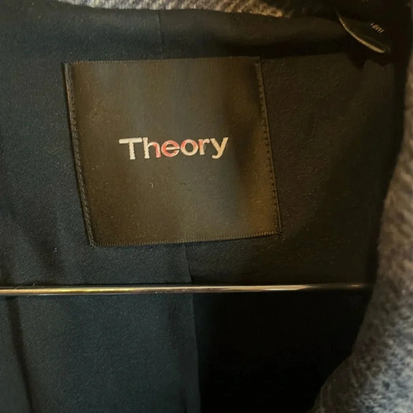 Theory Wool Blend Coat size P- Mid Blue - Flaw - Picture 5 of 9
